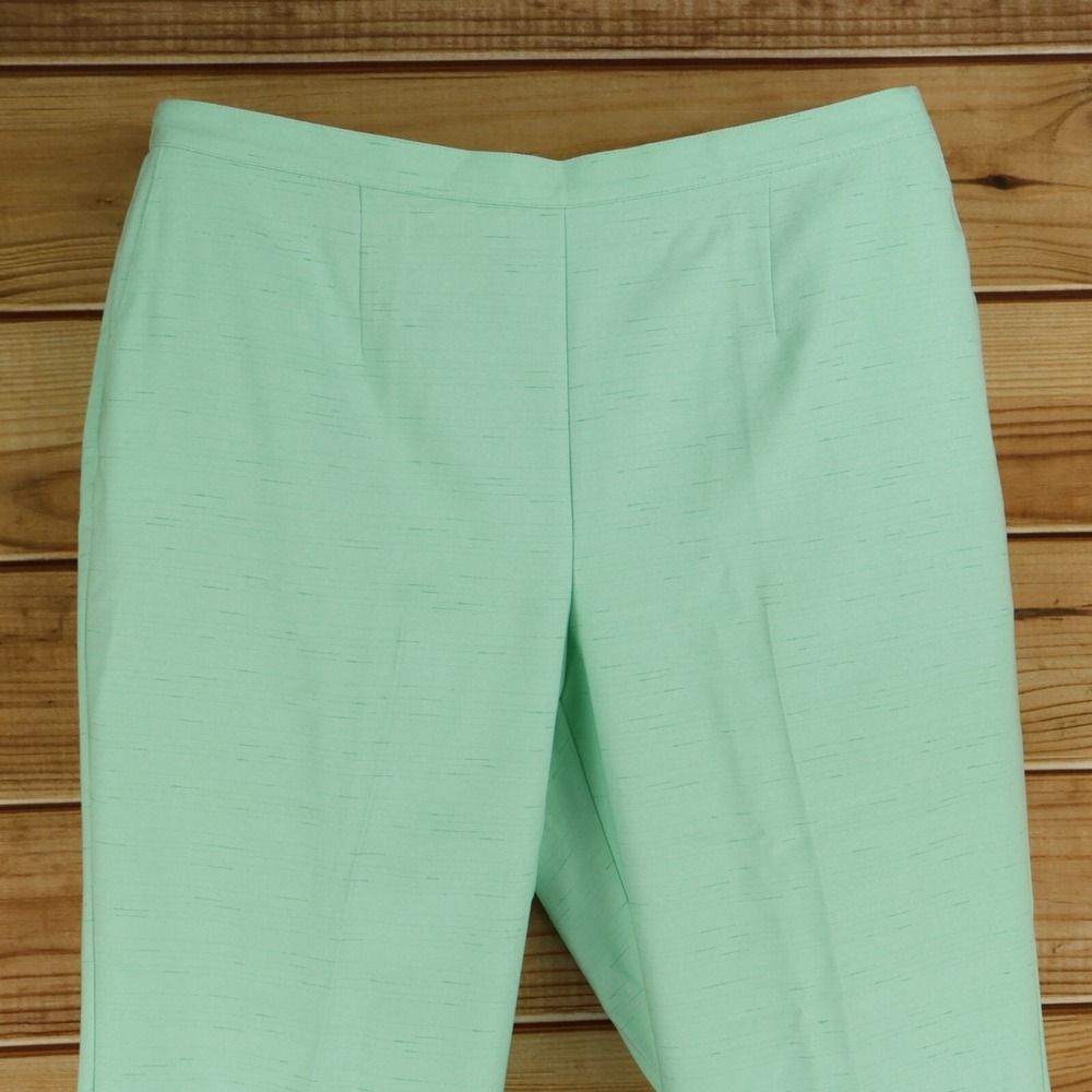 Alfred Dunner Pants Womens 22W Green Classic Fit Easy Care Stretch Waist NWT $52 - Picture 4 of 8